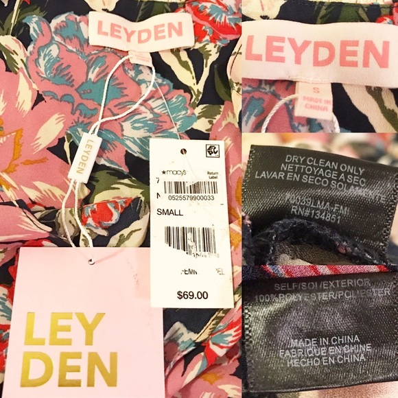 NWT LEYDEN Bohemian Pink Floral Print Long Sleeve Top Small - Picture 7 of 8